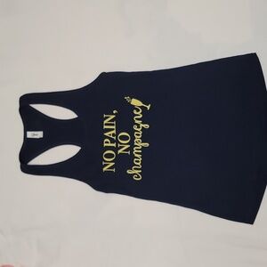 REAL T 24 HOUR FITNESS No Pain No Champagne tank top sz S